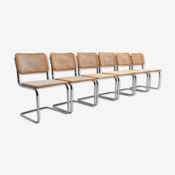 Series of 6 chairs Cesca B32 Marcel breuer Italy