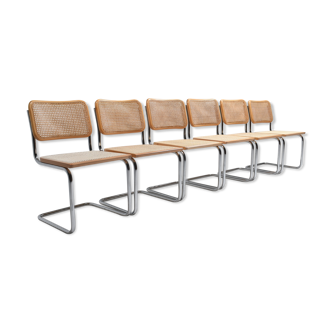 Series of 6 chairs Cesca B32 Marcel breuer Italy