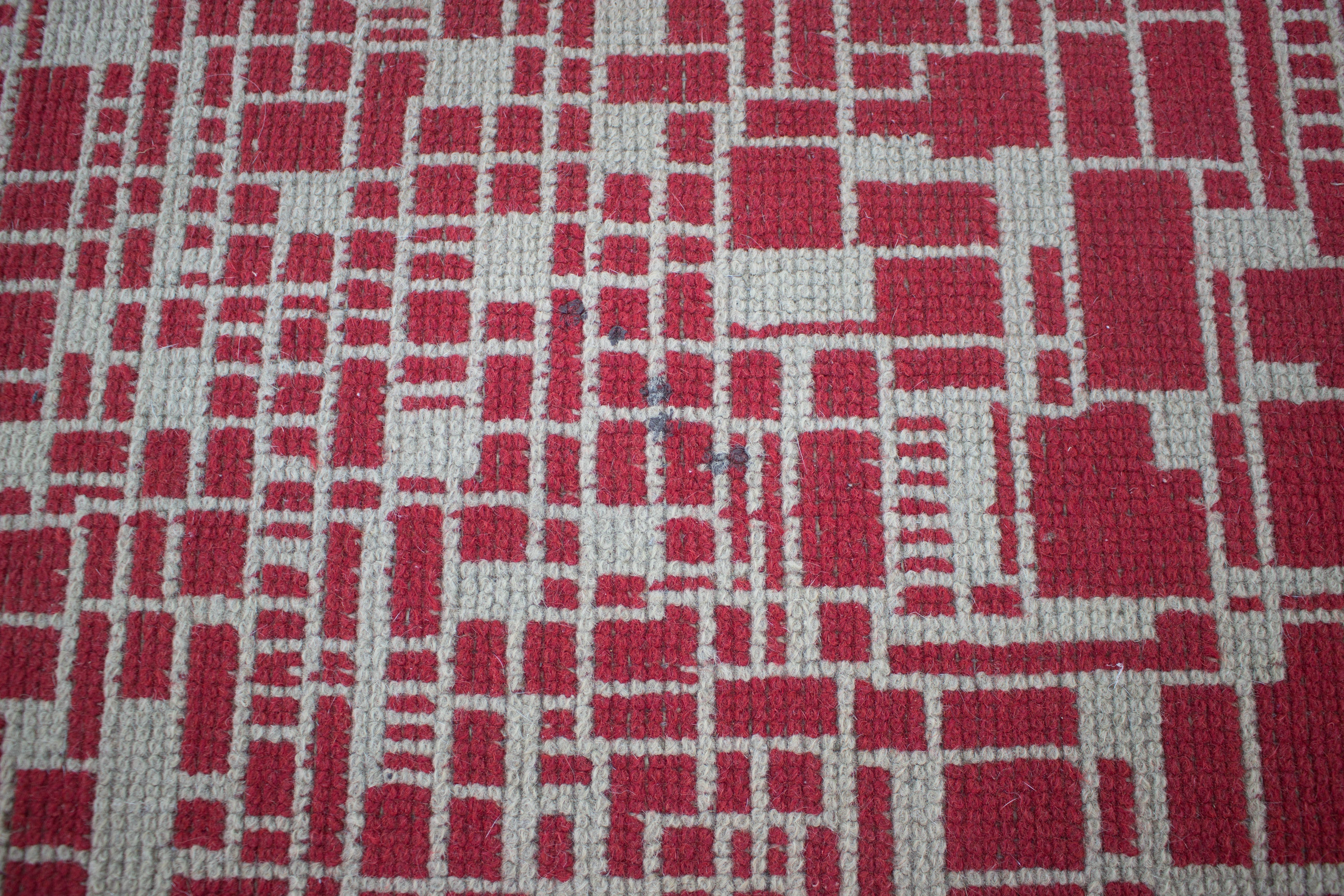 Mid-century Carpet or Rug, Czechoslovakia, 1940s 300x90cm