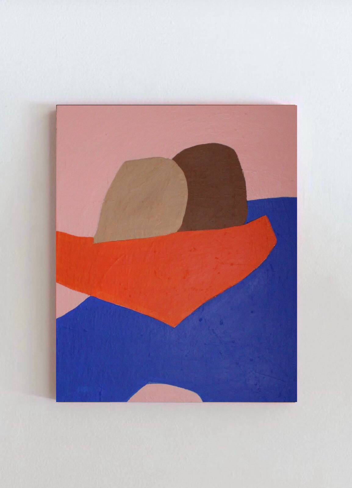 Minimalist figurative painting "In your arms" by Bodasca