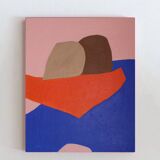 Minimalist figurative painting "In your arms" by Bodasca