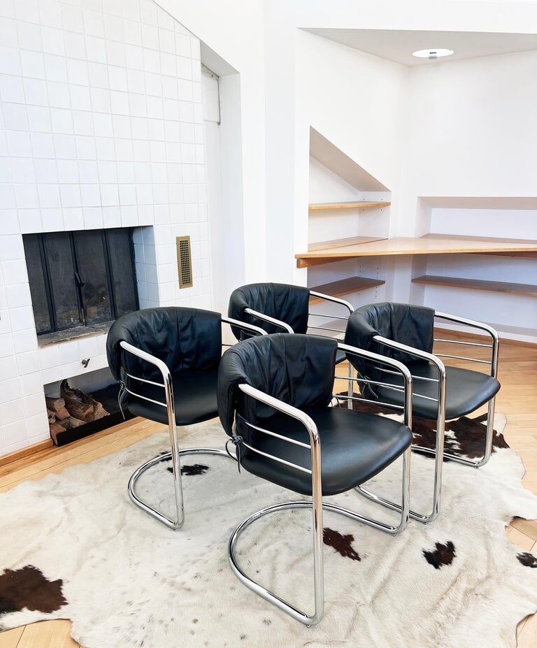 Pair of Italian leather chairs