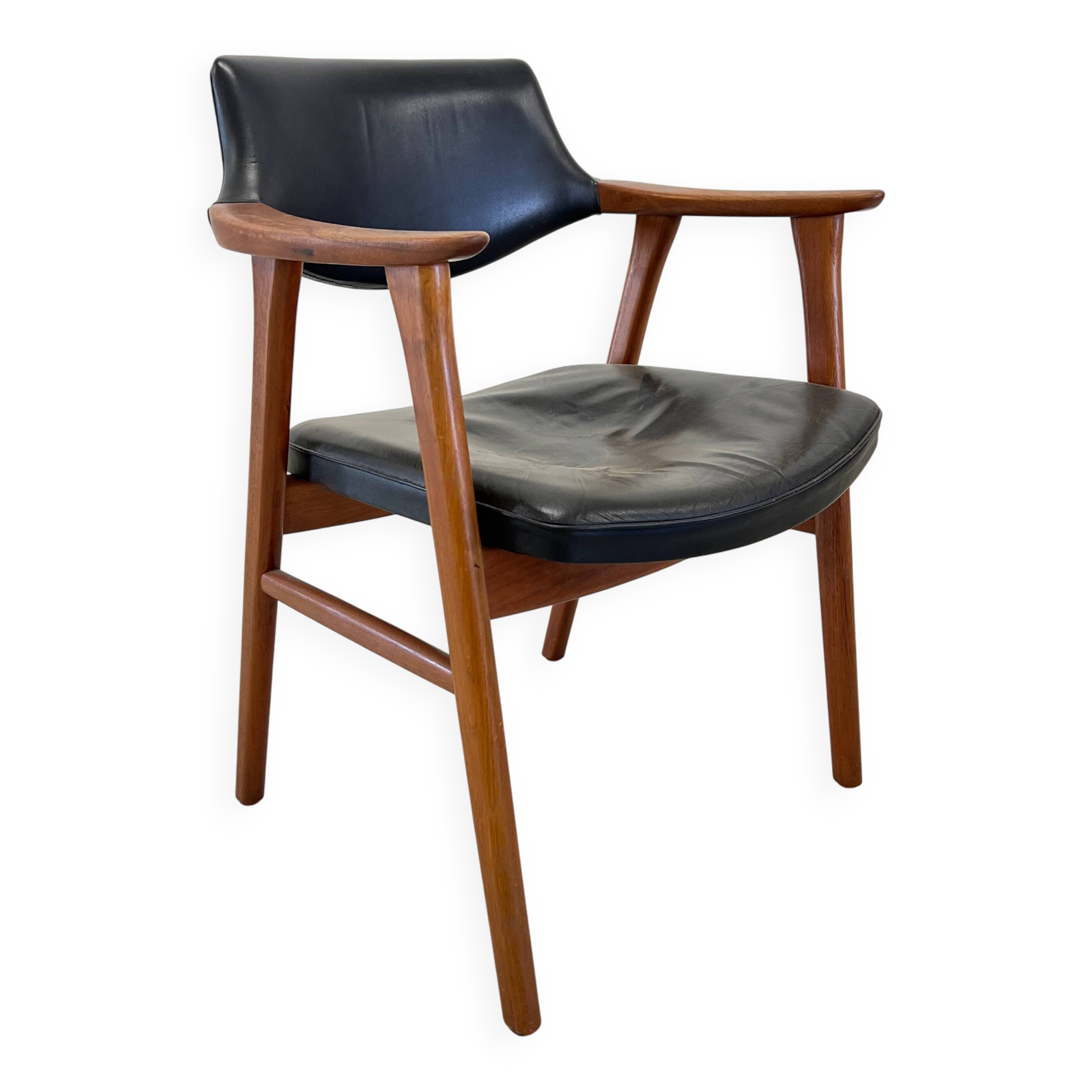 Erik Kierkegaard Teak & Leather Armchair By Hong Møbelfabrik, 1960s