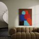 Peinture figurative minimaliste " A hug" 100x81cm