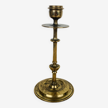 Vintage golden brass candle holder