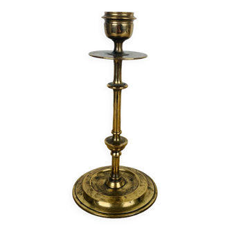 Vintage golden brass candle holder