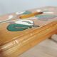 Vintage Hand-Painted Wooden Footstool: Yugoslavian Folk Art Decor