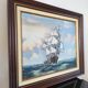 Vintage painting on canvas "Marine / Sailboat" signed Simon