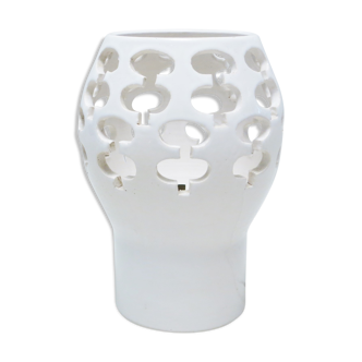 Lampe en céramique ajourée années 70