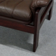 Pair of armchairs and ottoman in leather, 1970