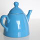 Blue ceramic teapot, vintage