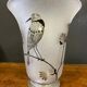 Vase Daum Nancy France - Oiseau Branché Réserve with acid enhanced with black enamel