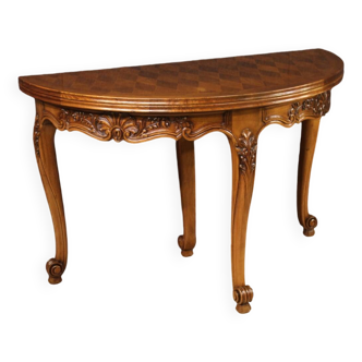 Table demi-lune à décors géométriques du XXe siècle