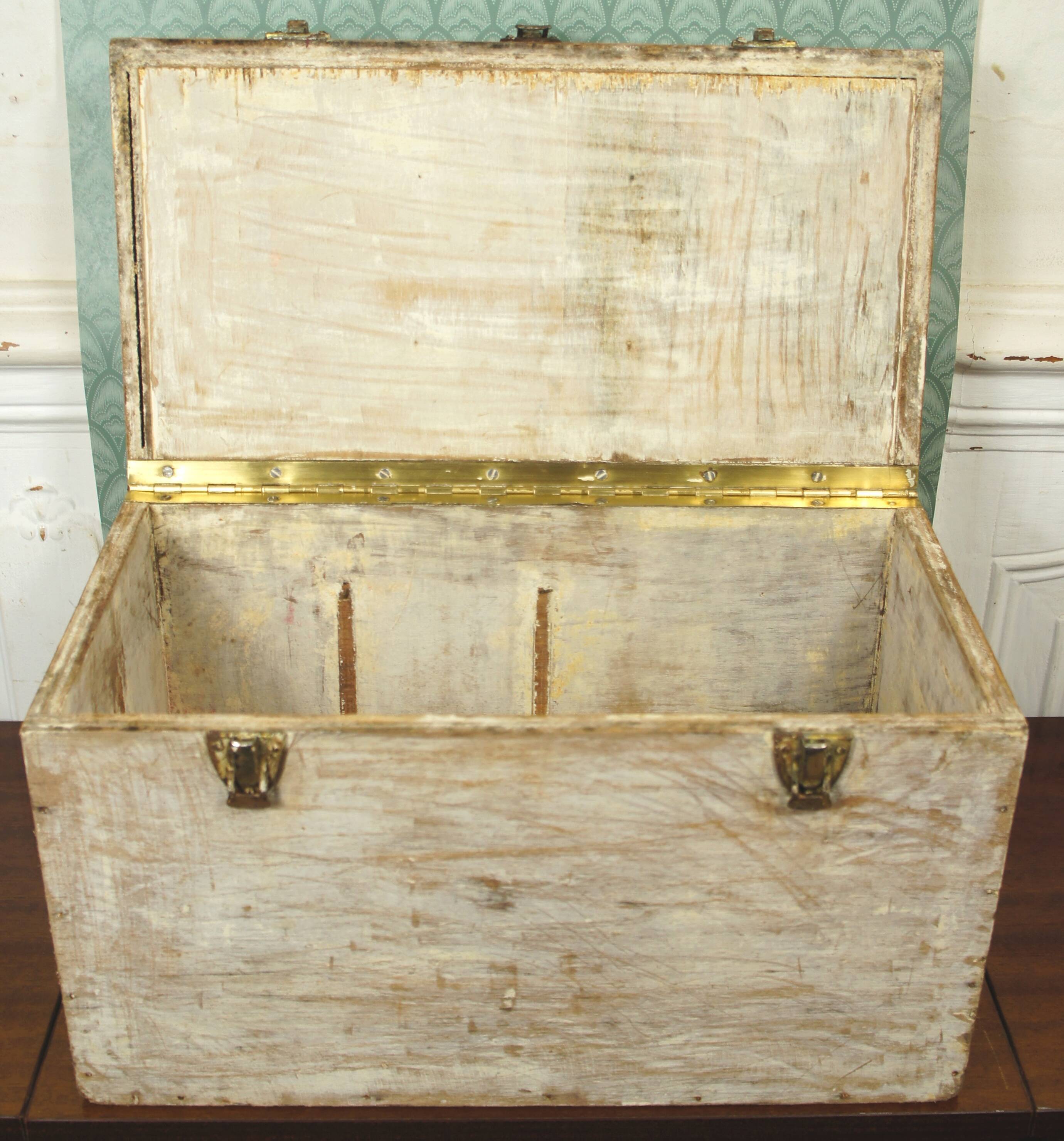 Wooden box & old brass 3 levels