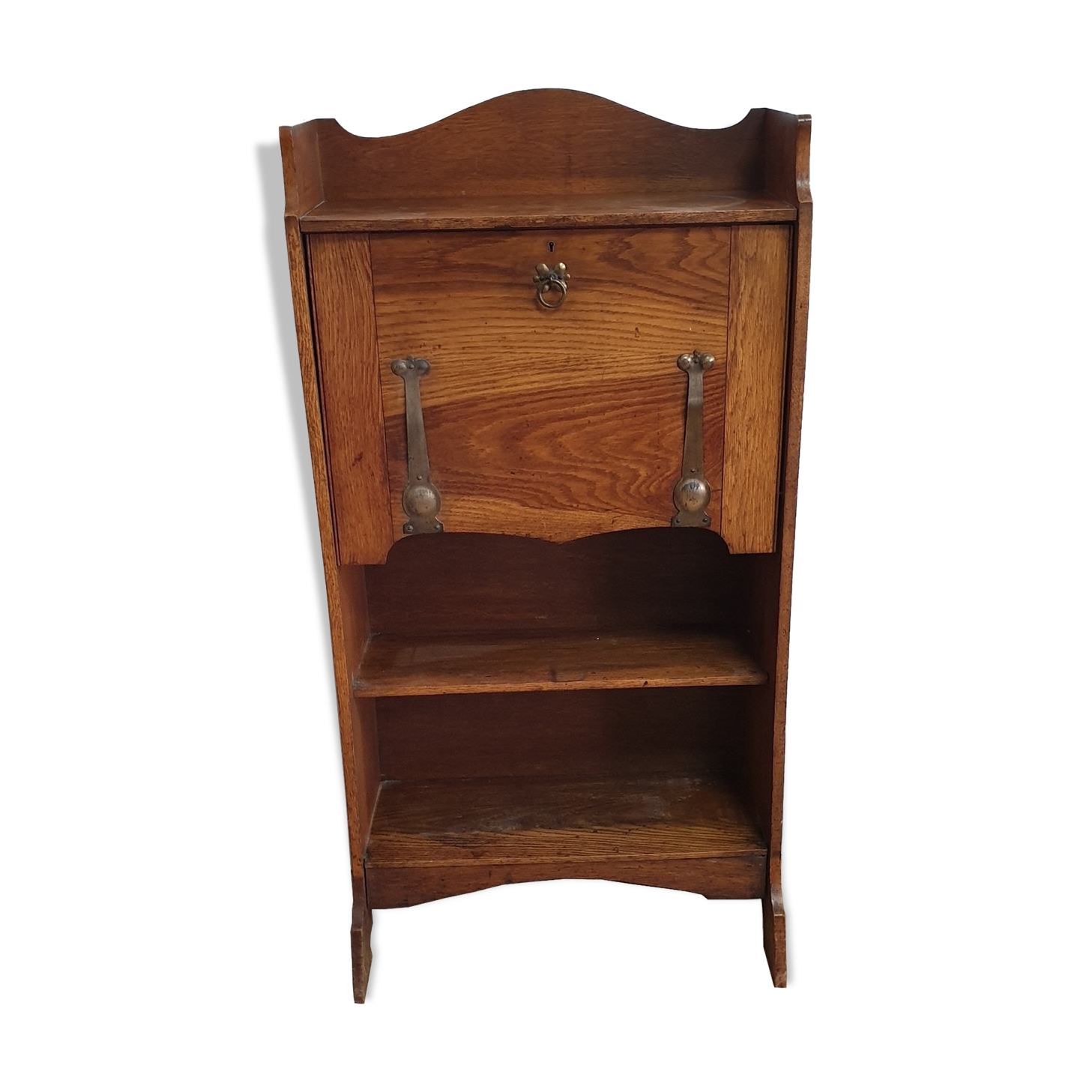 60s oak wall secretary