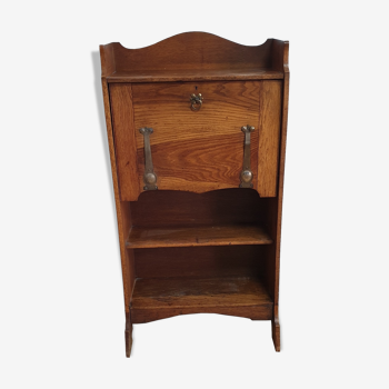 60s oak wall secretary