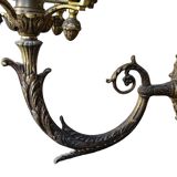 Applique murale vintage française avec lanterne en verre taillé