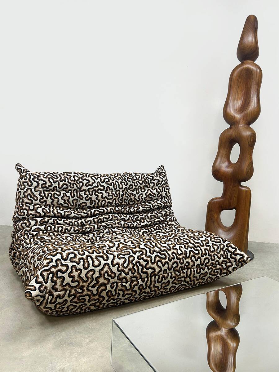 Vintage design two seater Togo lounge sofa Ligne Roset 'Duo-tone'