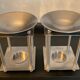 Pair of candlesticks/burner modernist perfume in chromed metal