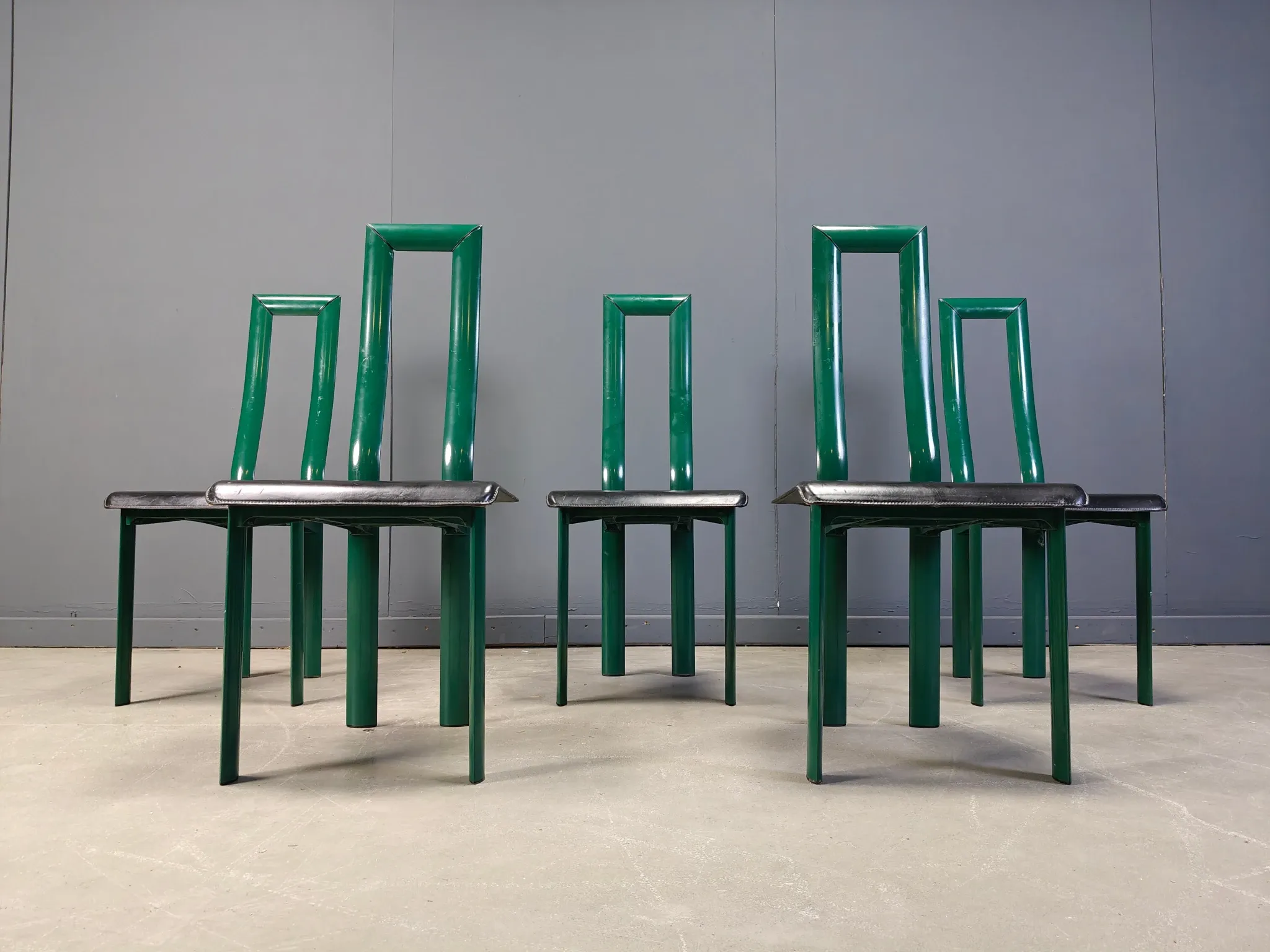 Italian Model Regia Dining Chairs by Antonello Mosca for Ycami, 1980s, set of 5