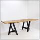 Large dining table wooden doors top mounted on black handles