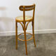 Set of 4 vintage Italian bentwood & cane bar stools, 1970s