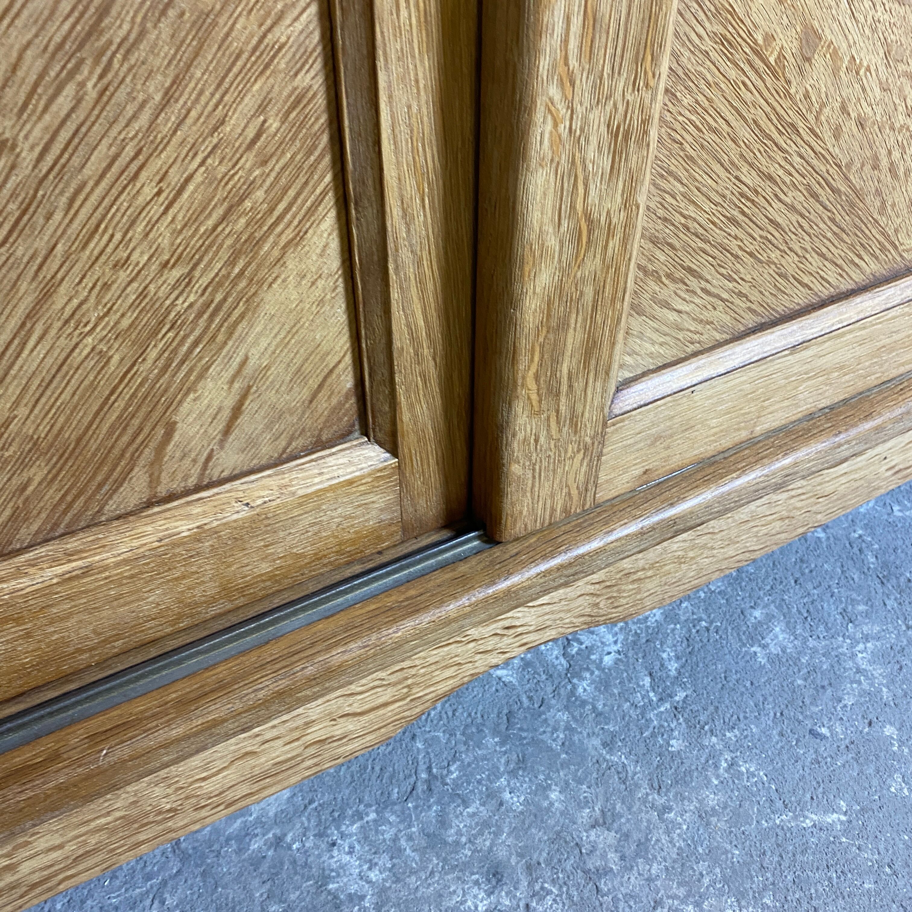 Vintage oak cabinet raw feet compass
