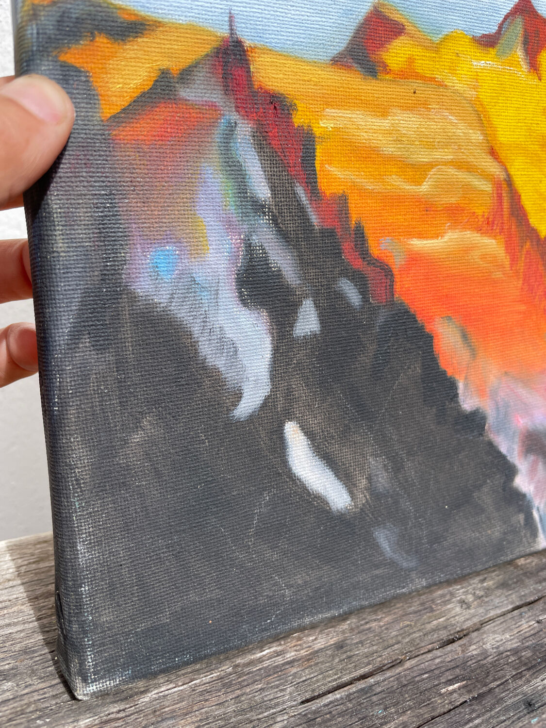 Sunny mountain painting