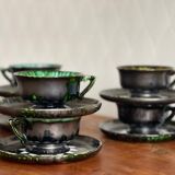 6 tasses en faïence de Quimper.