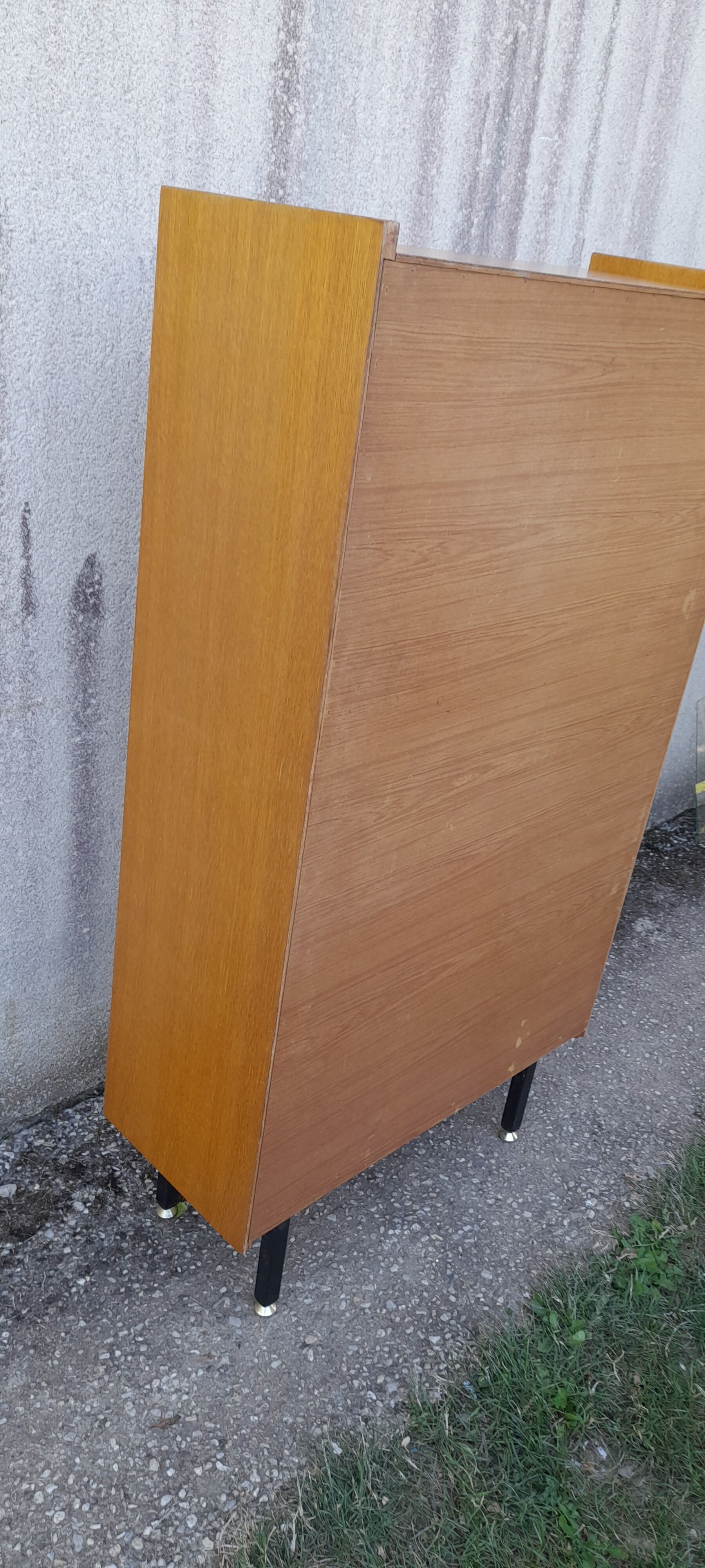 Bibus bibliothèque vitrée en placage de chêne clair H 134 cm