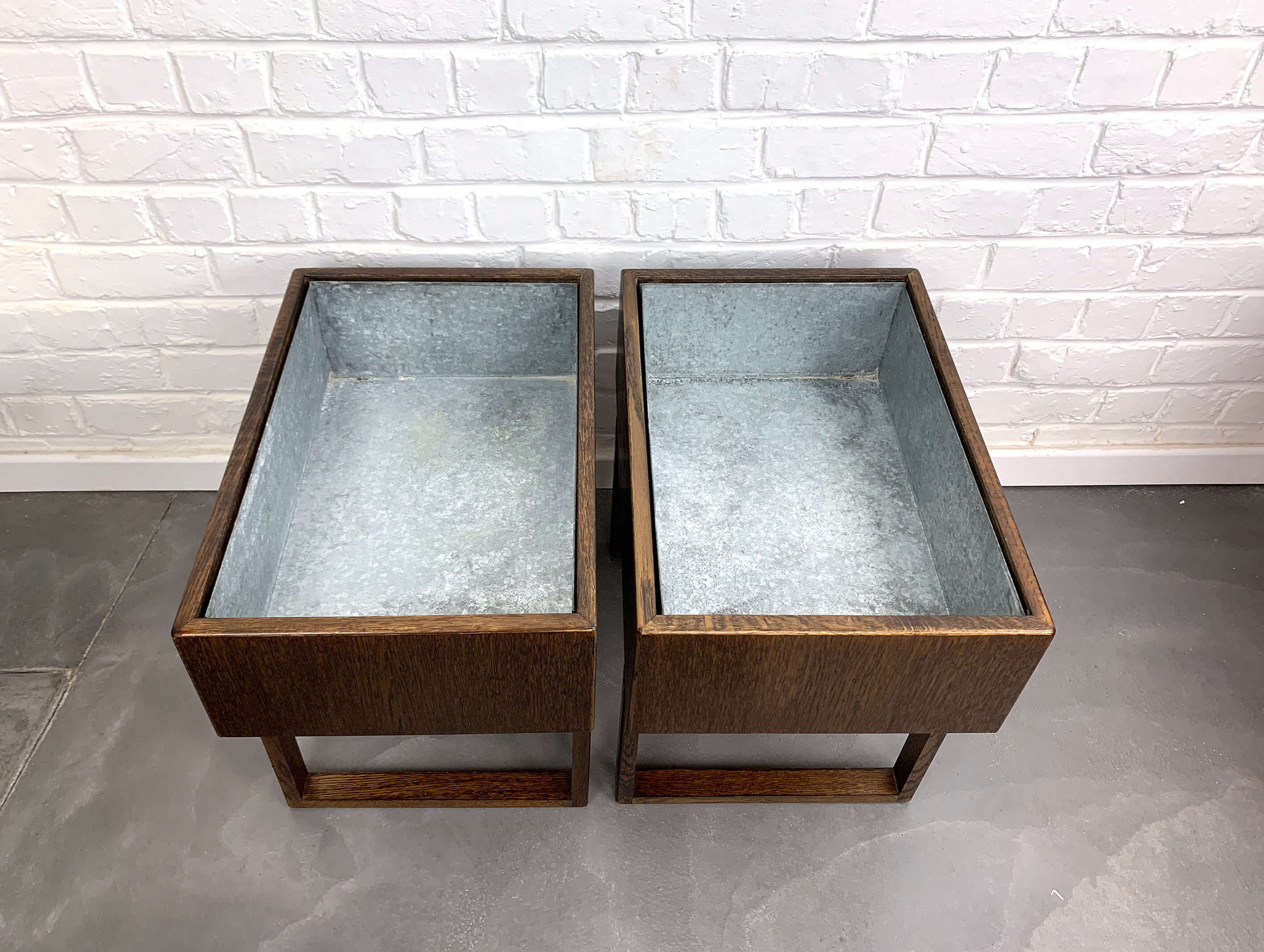 Pair of Scandinavian Planters Made of Exotic Wood, Kai Kristiansen, Salin Mobler, Denmark, 1960