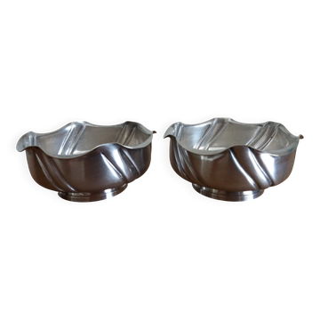 Paire de coupelles Art déco en métal argenté