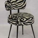 Pair of chairs pelfran zebra fur fabric