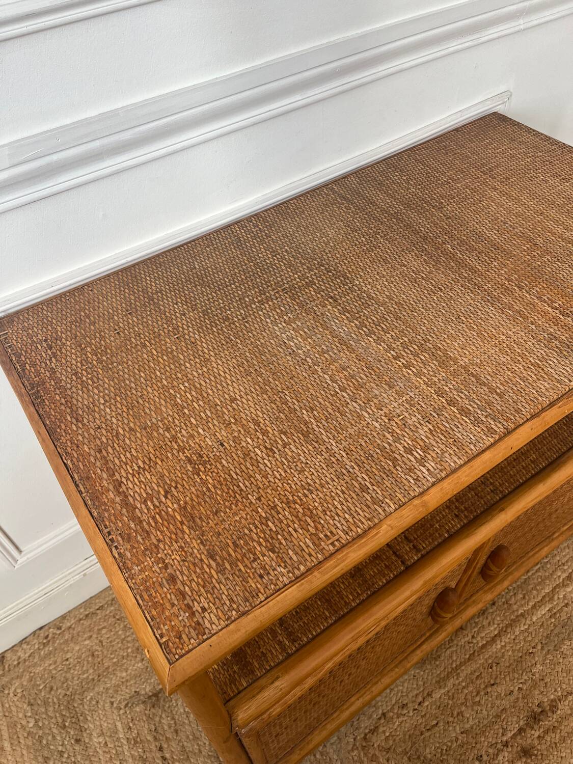 Bamboo and rattan sideboard, 1980s