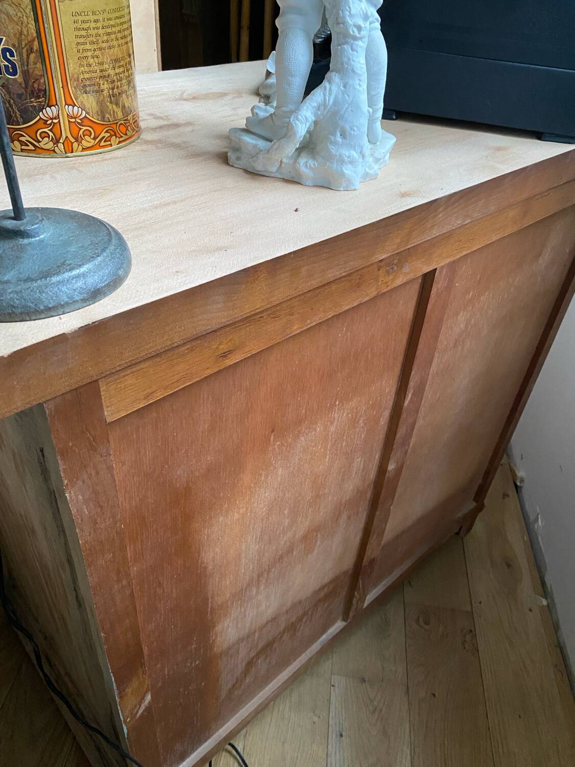 Old Parisian buffet with patinated solid wood