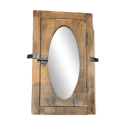 Miroir œil de bœuf chêne