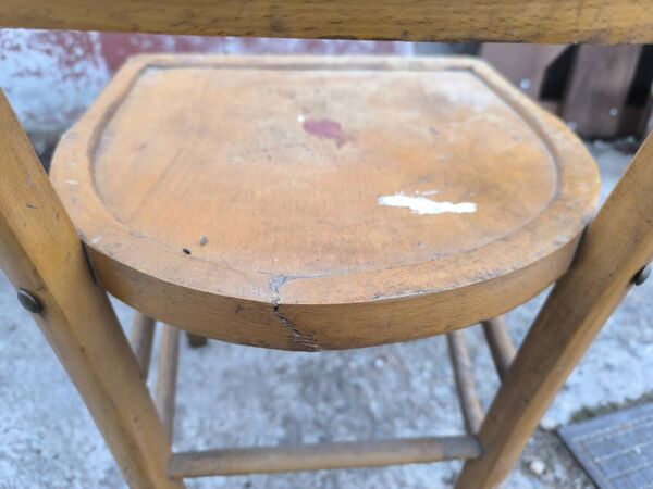 Lot de 4 chaises de bistrot Luterma authentique en bois de hêtre dans leur jus