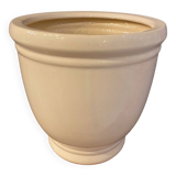 Cache pot en ceramique couleur gres clair forme ronde