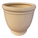 Cache pot en ceramique couleur gres clair forme ronde