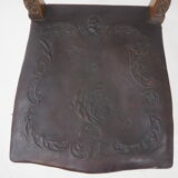 Pair of Antique Embossed Leather Chairs