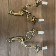 Pair of bronze wall lamps