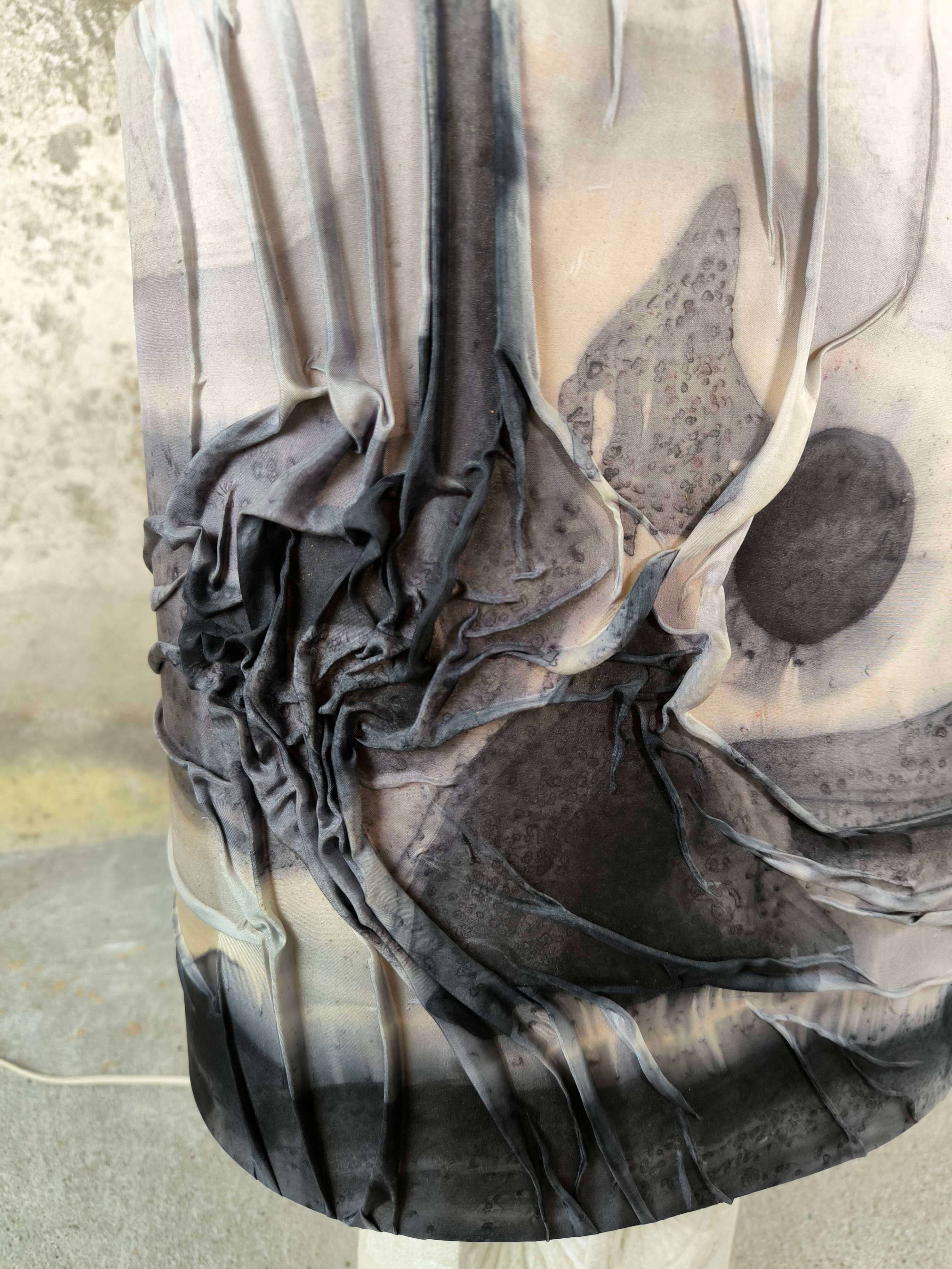 Vintage owl lamp made of natural stone