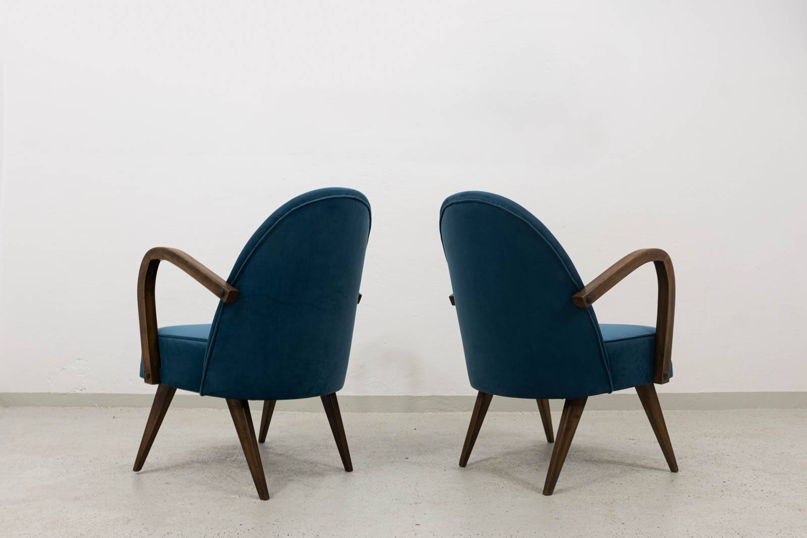 Pair of mid-century cocktail chairs, Poland, 1950s