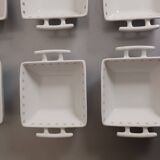 6 square porcelain ramekins