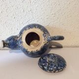 Vintage blue terracotta teapot