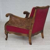 1930s, Danish armchair, furniture velour, ash wood.