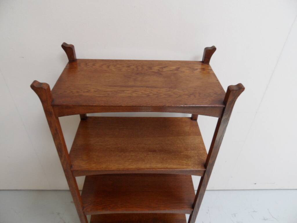 Art Nouveau Jugendstil oak open bookcase  etagere
