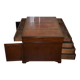 Double-sided partner's desk in walnut, George III, circa 1780, with lion head handles.