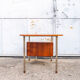 Nickel-plated metal and teak wood desk Italy, 60s