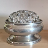 Pique-fleurs en verre VMC et etain
